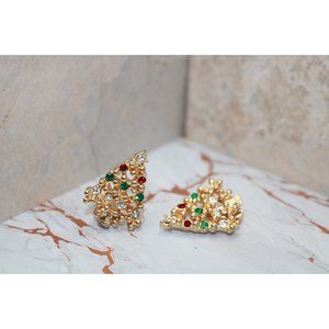 Vintage Eisenberg Christmas Tree Signed Catherines Earrings